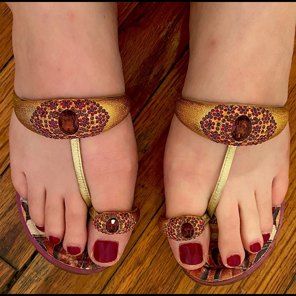 Giuseppe Zanotti Gld Swarovski sandals sz 40/10